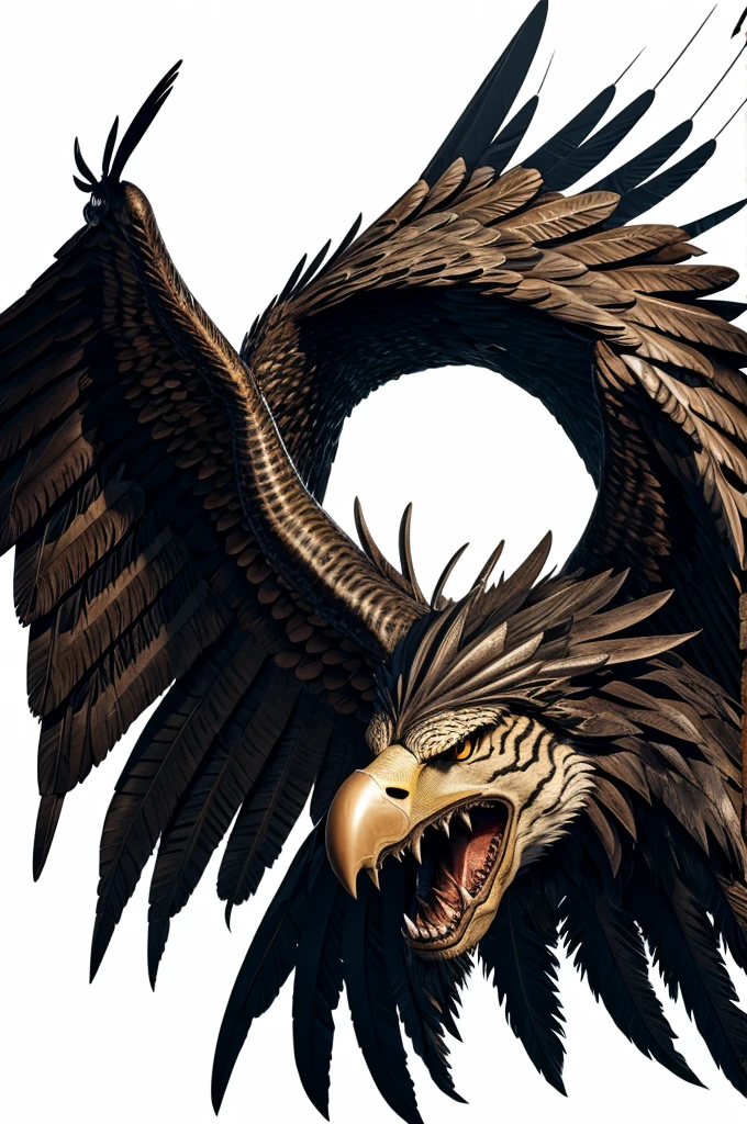 Spawn a demon with the following animal parts , Eagle Wings , lion head and shark body