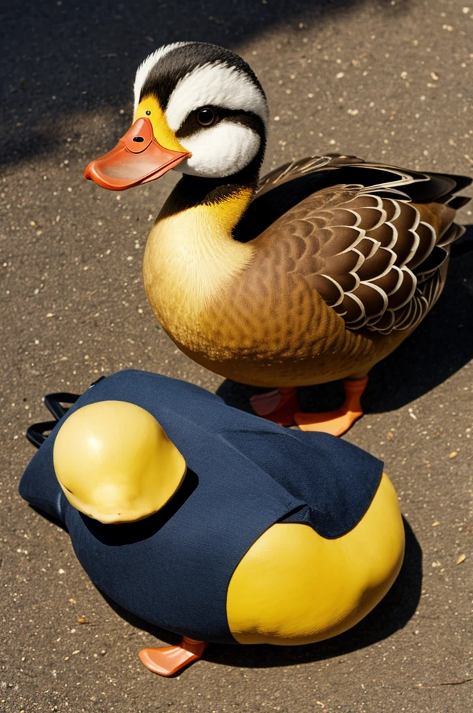 A humanoid duck