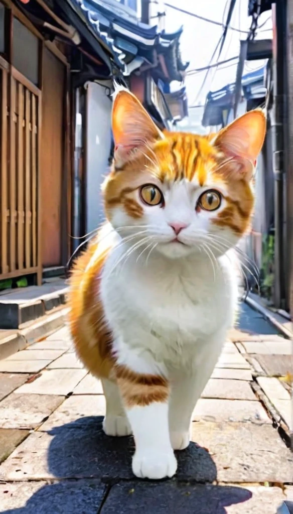 Three-haired cat、cute cat、Look at this、A perfect cat drawing、Walking Cat、stray cat、Japanese cityscape、