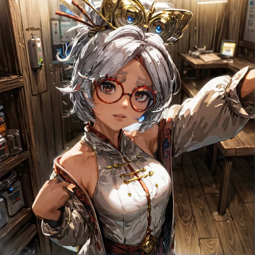 Purah, sexy, standing in lab