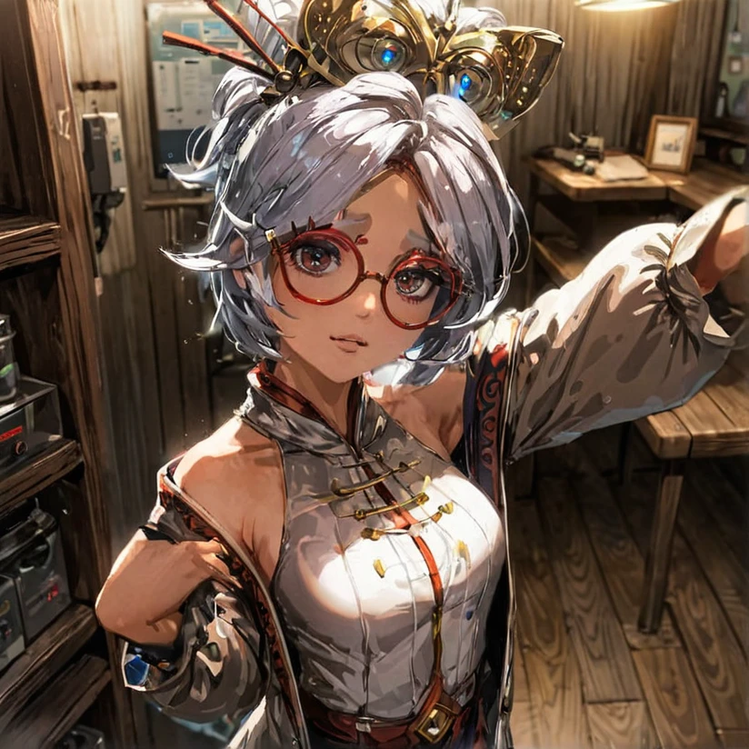 Purah, sexy, standing in lab