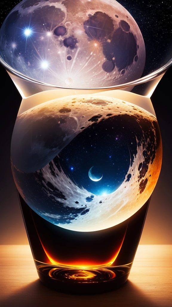 Moon in the Glass The background is space