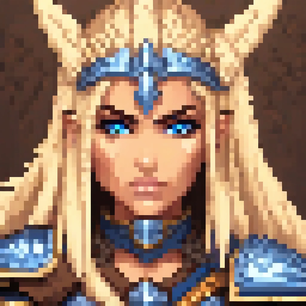 barbarian female portrait, detailed eyes, dark brown or black hair , extremely detailed face and features, battle crazy powers, blue accents ,leather armor,, intricate pixel art style, highly detailed, masterpiece, 8k, photorealistic, portrait, fantasy, magical, ethereal, cinematic lighting, dramatic contrast, vivid colors, digital painting