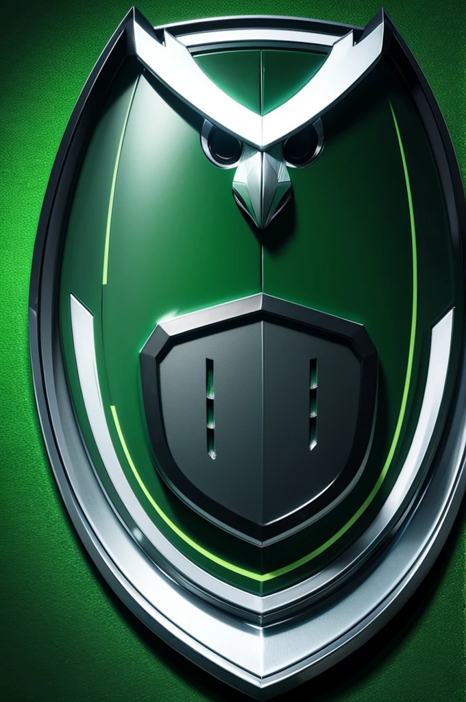 The round shield of a football club with the owl name Fc in green and black colors and without a giant owl AND WITH A TRANSPARENT BACKGROUND