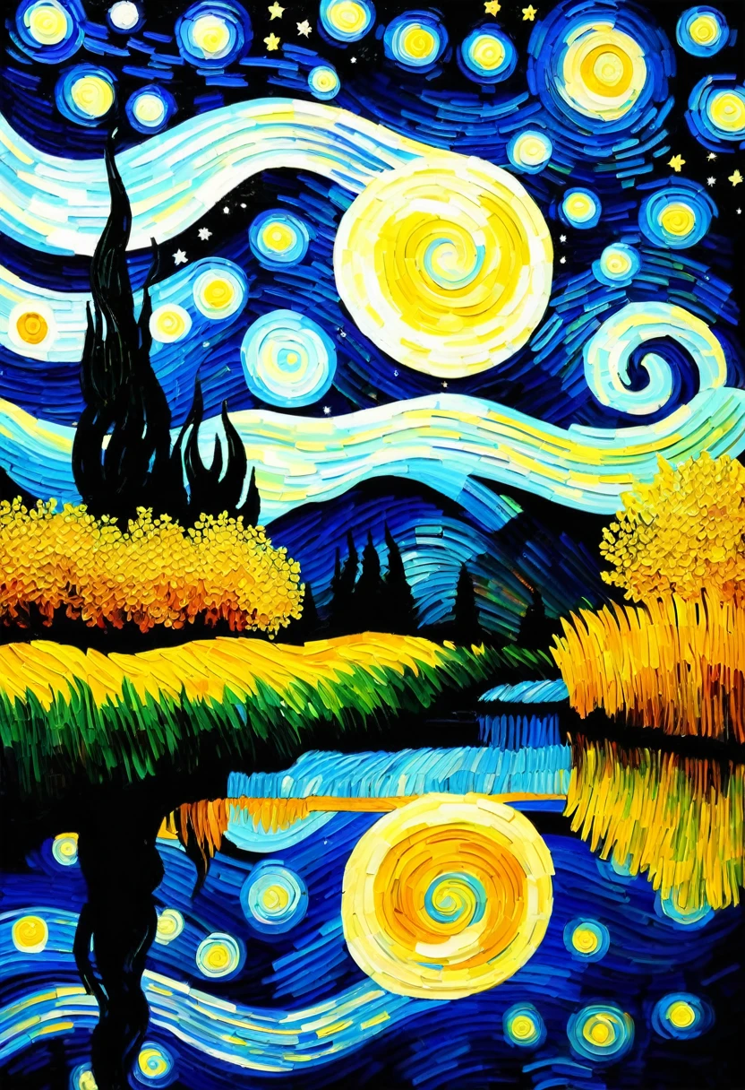 Inspirate en la noche la obra Vincent van Gogh's "Starry Night."