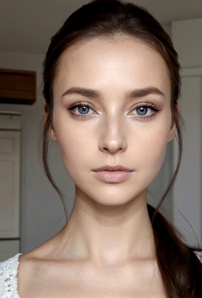 arafed, femme, à, vêtements noirs, fille sexy aux yeux bruns, portrait sophie mudd, cheveux bruns et grands yeux, selfie d'une jeune femme, Yeux de chambre, violette myers, sans maquillage, Maquillage naturel, regarder directement la caméra, Visage avec Artgram, Maquillage subtil, Superbe photo du corps entier, dans la chambre, clivage