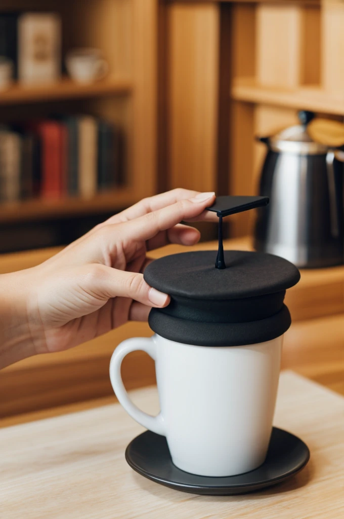 Photograph of a coffee cup, the mug will have an image of a graduation cap 🎓