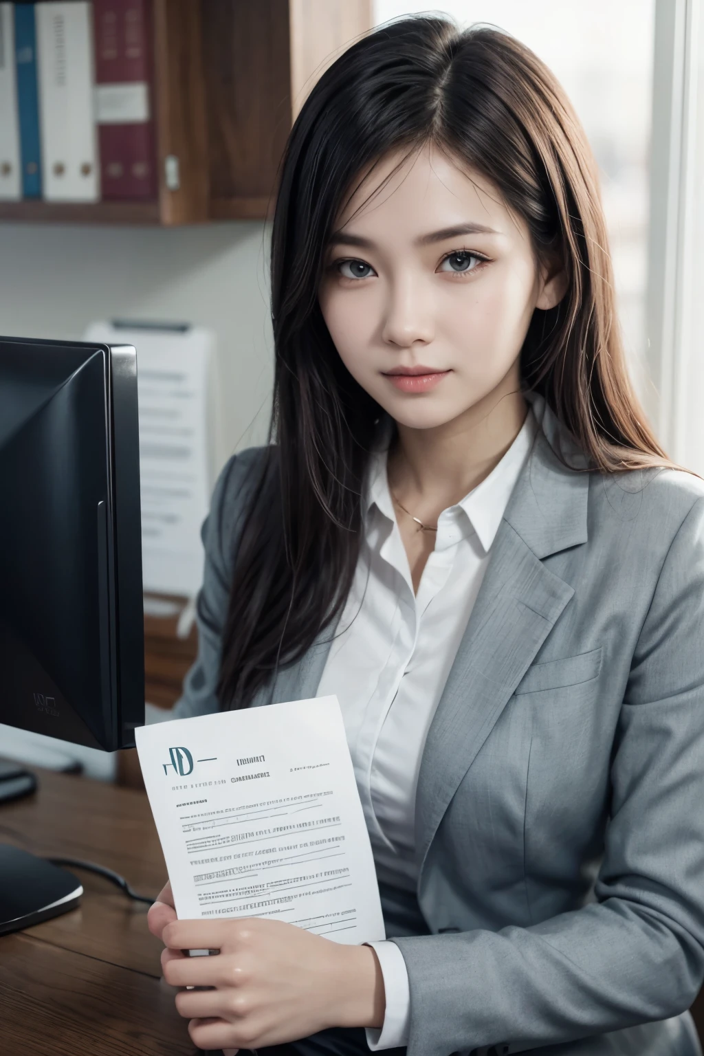 HR professional with resume in hand interviewing