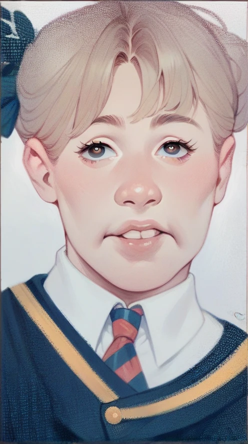 cute round eyes, cute nose, round cheeks, skin fair, double eyelid, big eyelashes