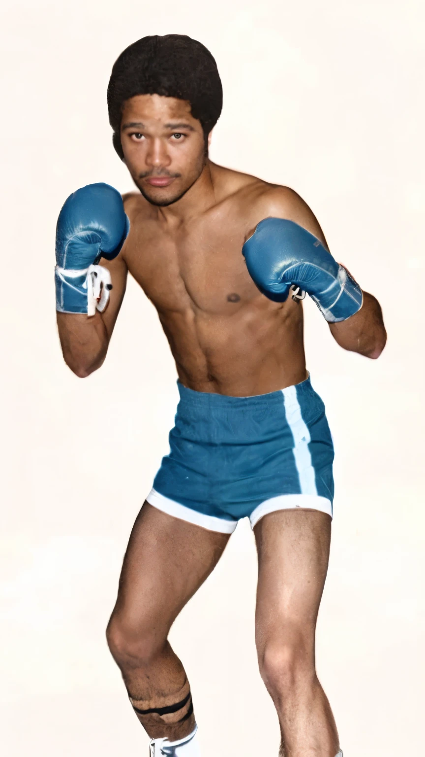 arafed image of a man in a boxe stance with a glove, mulâtre, Boxeur, Muhammad Ali, Position héroïque du Muay Thai, alphonse muca, en position de combat, gène espion, boxe stance, Julio Lacerda, photo du catalogue, Carmelo Blandino, Oeuvre de Pedro Bell, Prince Adebanji, boxe