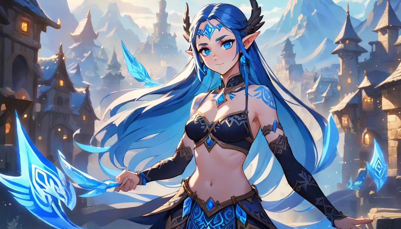 a woman with blue hair and a seaweed ballroom dress is standing, style artgerm, trending artgerm, artgerm lau, artgerm style, style of artgerm, as seen on artgerm, artgerm and rossdraws, extremely detailed artgerm, like artgerm, artgerm art, blue sea-elf, full body, Blue skin, azure complexion, TEAL SKIN, BLUE ELF, Slim body