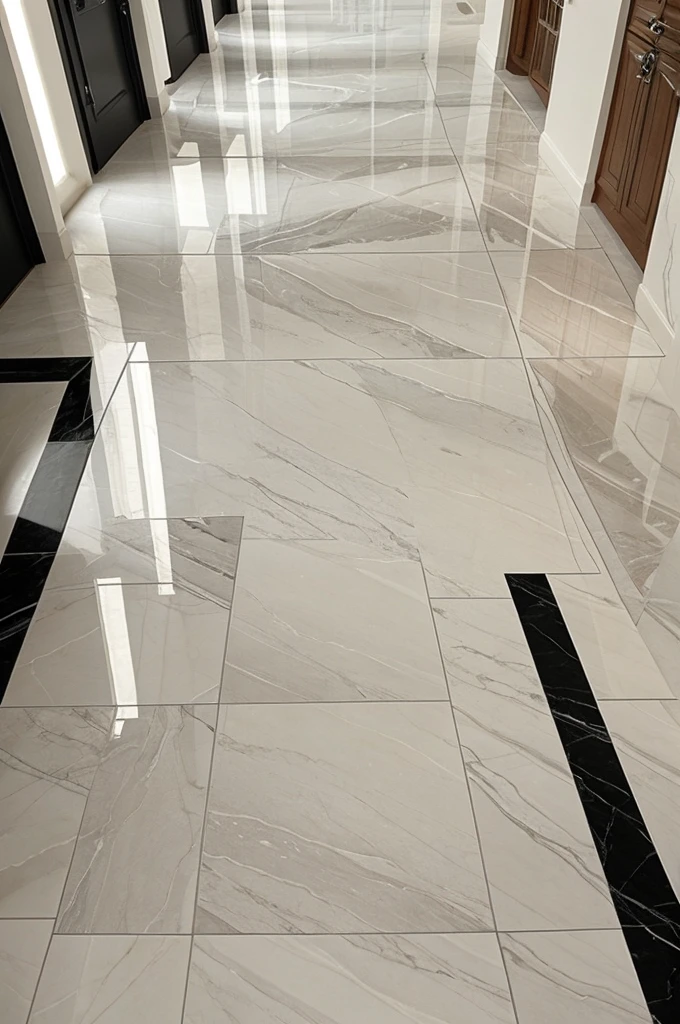 white and black marble effect epoxy floor