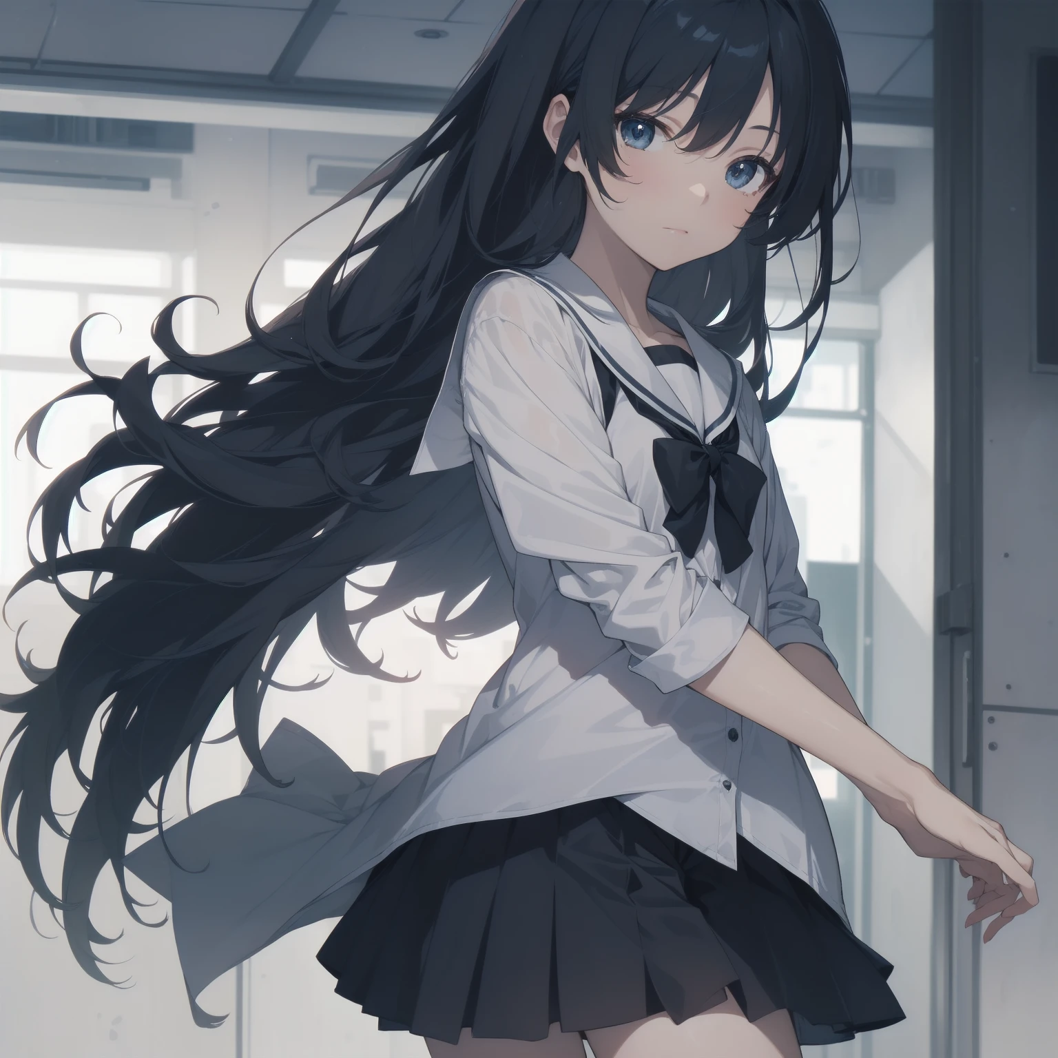 ultra-absurdres-Top quality by artist God, ultra-detailed, high resolution, anime moe artstyle, best anime 8k konachan wallpaper, pixiv contest winner, pool:2810, perfect ???????,break, 1girl, (Please draw a girl walking sleepily to school alone. )break,(Solo,little female, 13-year-old:1.3),Full limbs, complete fingers,a junior high school student, (very short hair), short cut, flat chest, , small butt, small black eyes, beautiful detailed eyes, well-proportioned iris and pupils, expressive eyes, highres detailed hair, soft expression, salor school_uniform, sailor collar, serahuku, bow, pleated skirt,(Detailed Lighting), (Detailed background), in the School commute route. break,super detailed skin, Best cinematic lighting powered by famous artist, 8k,beauty illustration,photoshop_(medium),very aesthetic,break,((artist:mattaku_mousuke )), artist:clamp ,artist:carnelian ,artist:kantoku ,
