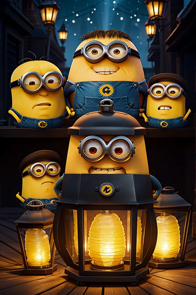 Create a movie cover that mixes Despicable Me with Lanterns of Light.
What does it say on the cover?; my villain lantern