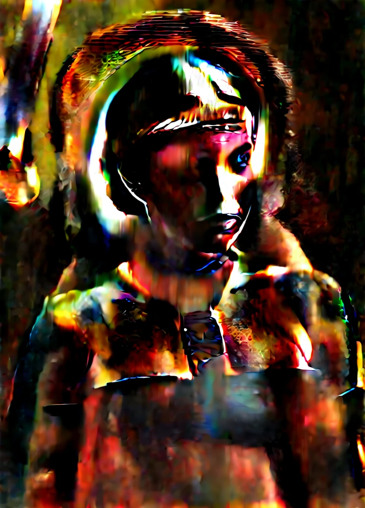 high resolution photo face close-up of p4dme woman sitting in a star wars ship,looking at camera,naboo corset, braid ponytail, tiara,full body shot,depth of field,volumetric lighting,sunrise,(surreal dramatic lighting shadow)