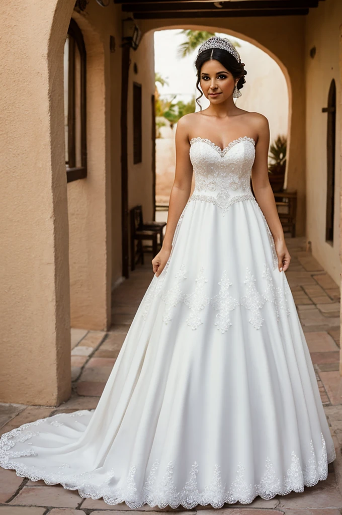 White Mexican style wedding dress