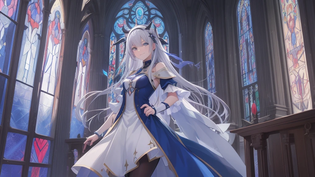 tarot
justice
axis、young woman、smile、Blue Hogow、Cathedral in the background((Stained glass))、Valentine&#39;s Chocolate、Surrounded by believers、Light tones、Gothic style、Decorative edging design。
,Add_Details:1, Add_Details:0, Add_Details:0.5