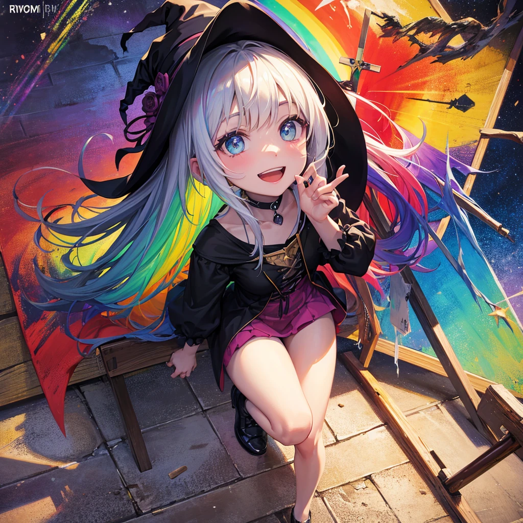 witch（Art room　Painting on canvas（Crucifixion　Slam　Rainbow colors）smile）Poster
