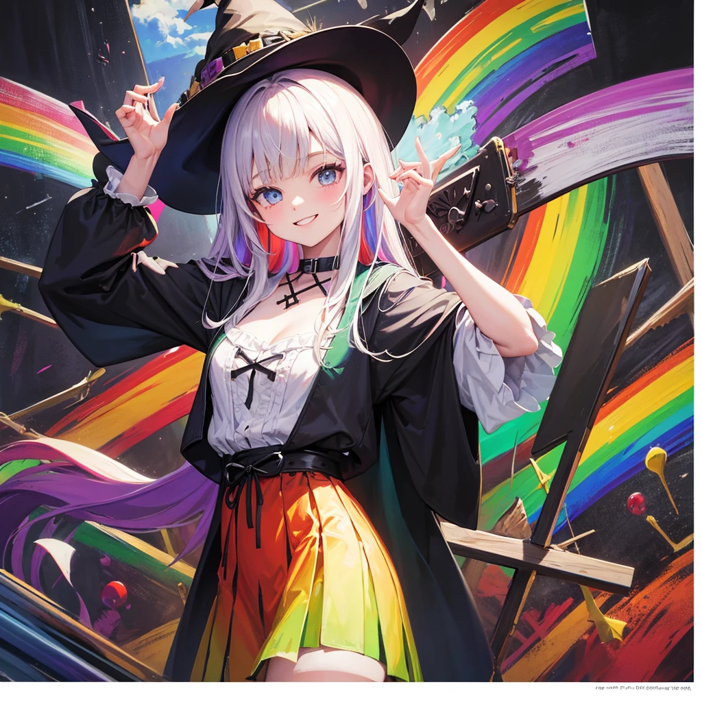 witch(Art room Painting on canvas(Crucifixion Slam Rainbow colors)smile)Poster