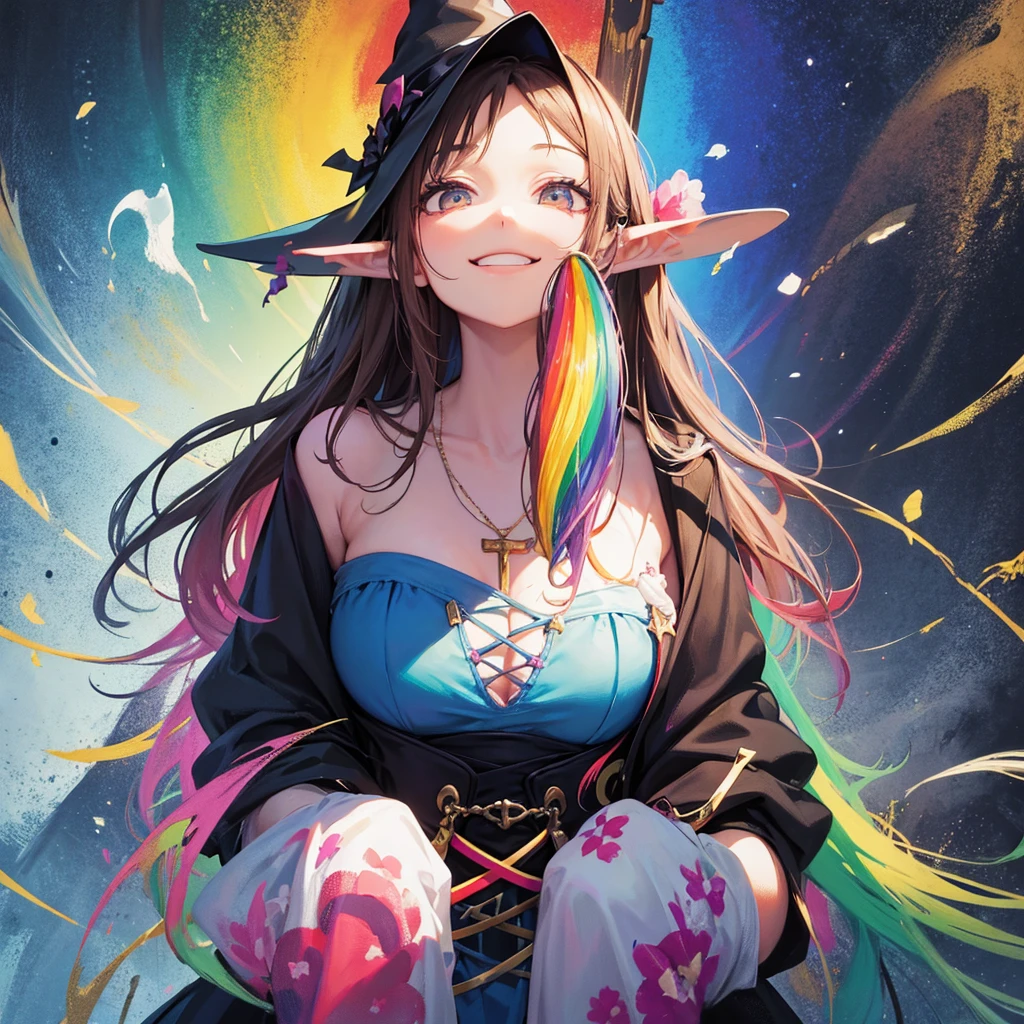 witch(Art room Painting on canvas(Crucifixion Slam Rainbow colors)smile)Poster