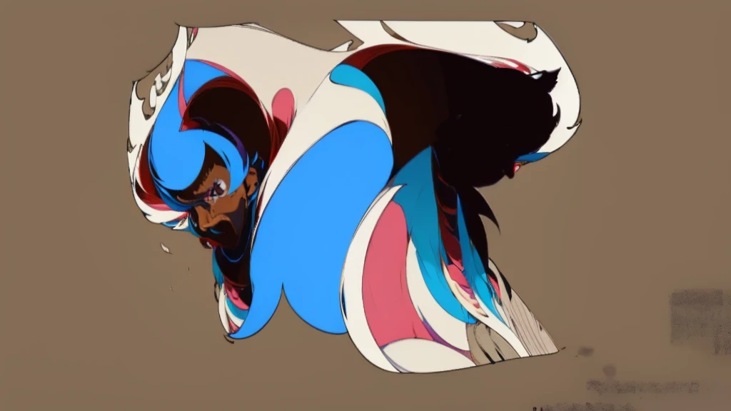 (Masterpiece detailed,) 1girl, ((character concept art)), ((character design sheet, same character, front, side, back)), dark skin, woman, black woman, masculine, brown eyes, black medium messy hair, black hair with grayish highlights side bang to left side of face covering eye halfway, shogun, warrior, black red kimono, armor chest piece, armor samurai shoulder pads, emotionless expression, wolf ears, wolf tail scars on face, wearing geta footwear, long robes, Sakura petals