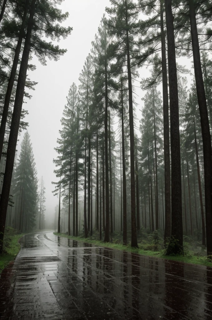Rain in the middle of the forest
