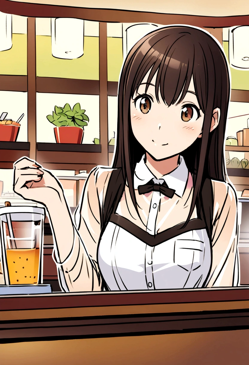 Cat、An illustration、Catカフェ、Cute clerk、See-through clothing