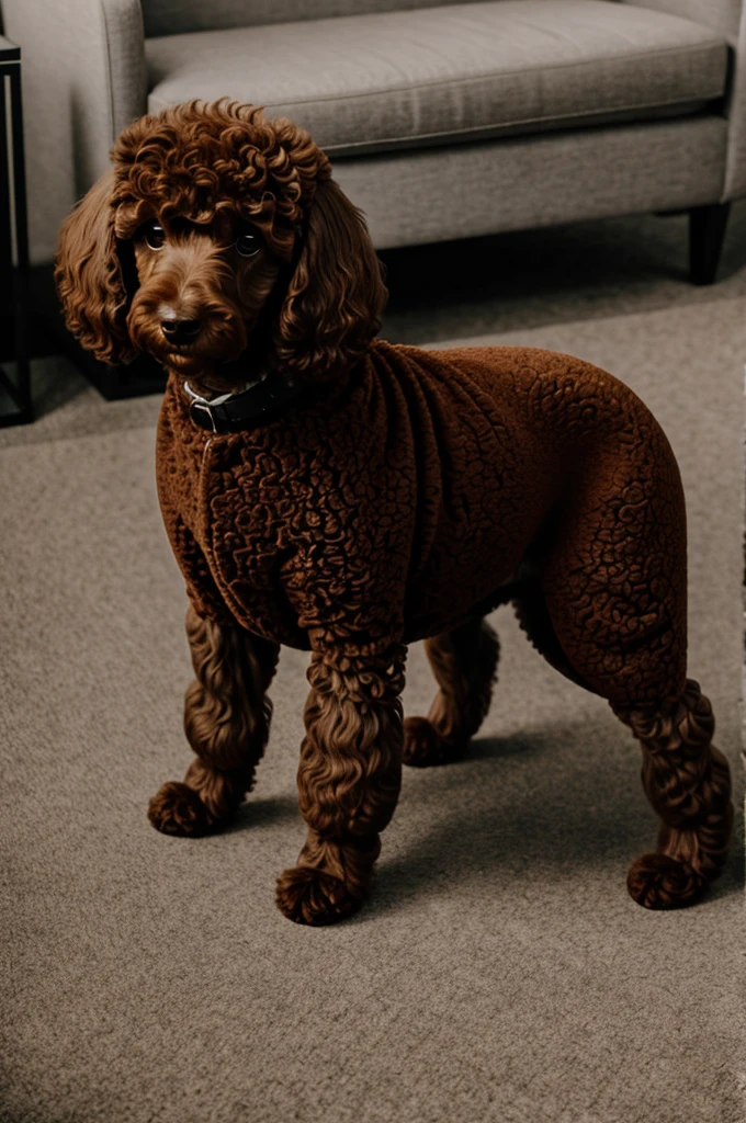 brown poodle in suit 