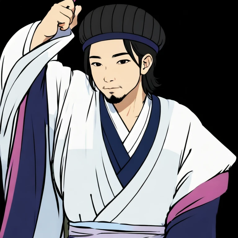(masterpiece, best quality:1.2), 1boy, solo,羽団扇、孔明