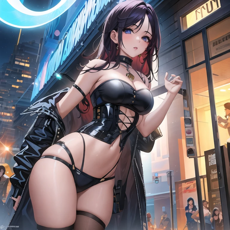 (masterpiece, best quality:1.2), 1irl, soloSexy Queen adolescente En esta imagen visualmente impactante, una hermosa modelo con cabello largo y rubio camina hacia la cámara, su cuerpo tonificado a la vista en una tanga roja diminuta y ligas de encaje. La iluminación crea una atmósfera sensual y seductora, por lo que es difícil apartar la mirada. Con su cabello rubio platinado y su impresionante figura, esta modelo irradia confianza y sensualidad mientras modela en lencería. El fondo está iluminado con luces vibrantes, lo que agrega un toque de dramatismo a la escena mientras camina hacia la cámara, dejando una impresión duradera.