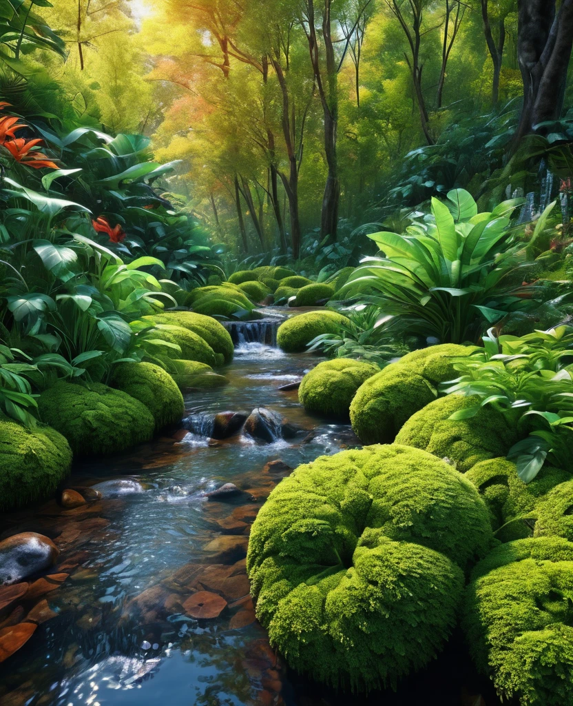 create an image demonstrating the style of ((Artificial Nature)) style, hyper realism, 8k high definition, vibrant colors, sharp focus, insanely detailed