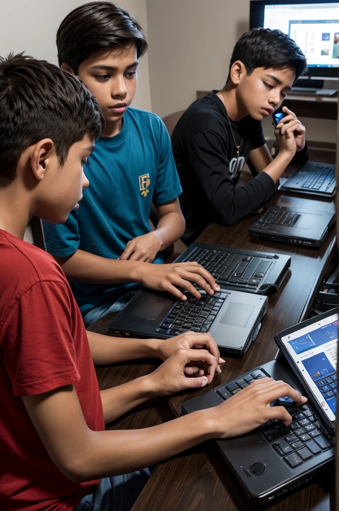 A teenager with a computer