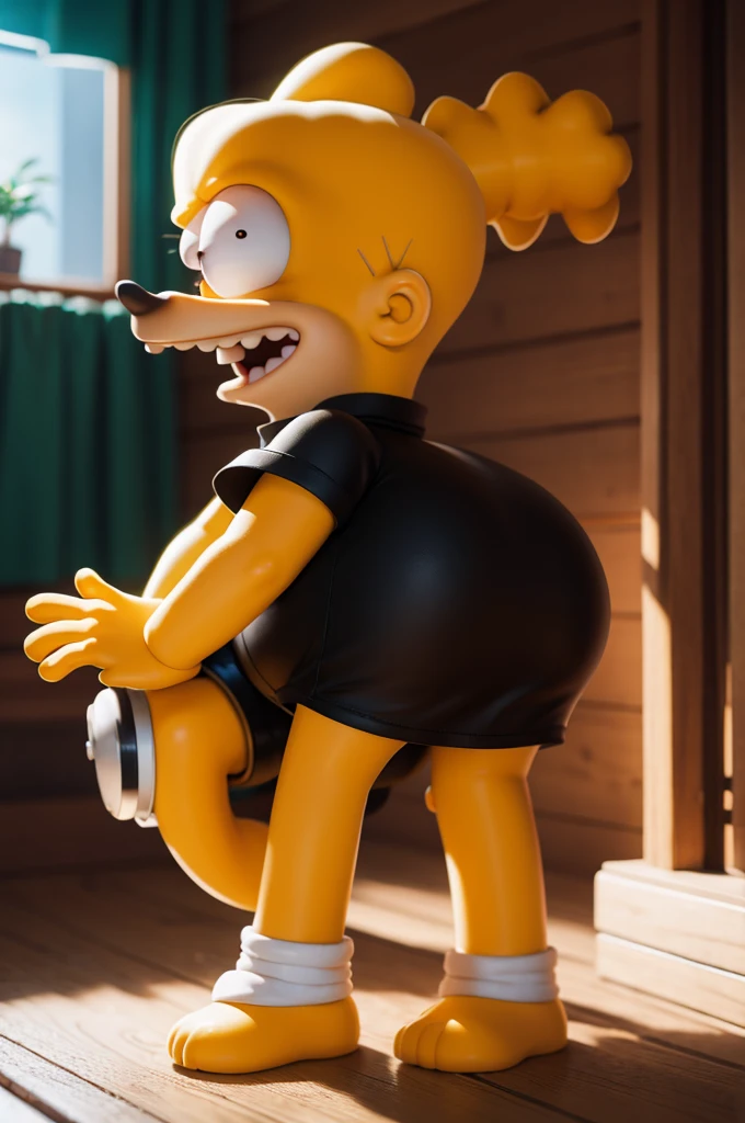 ((masterpiece, best quality)),(complex light), full body,1girl, in school bus with kids, sitting, solo, lisa simpson, Simpsons cartoon style, shy, black bead eyes, chubby stomach, pussy , nipples, flat torso, pussy juice, pissing, pissing himself, spread legs, happy, shy, cum on stomach, blowjob 