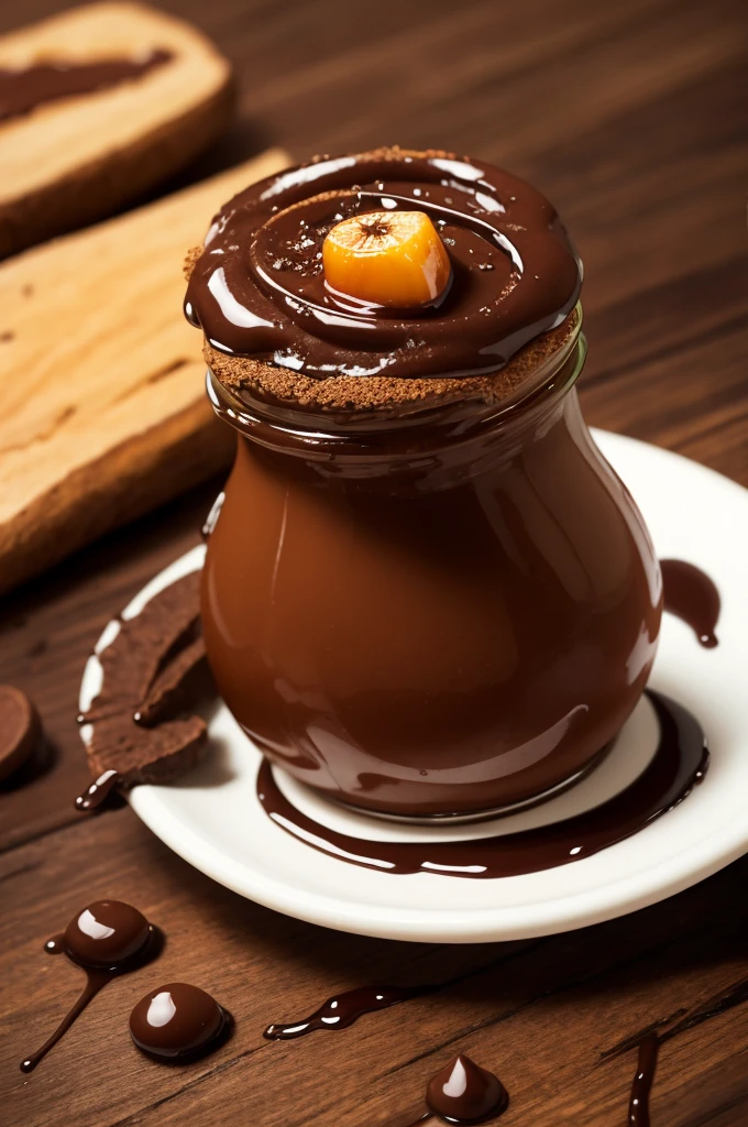 Cocoa fruit logo with melted syrup