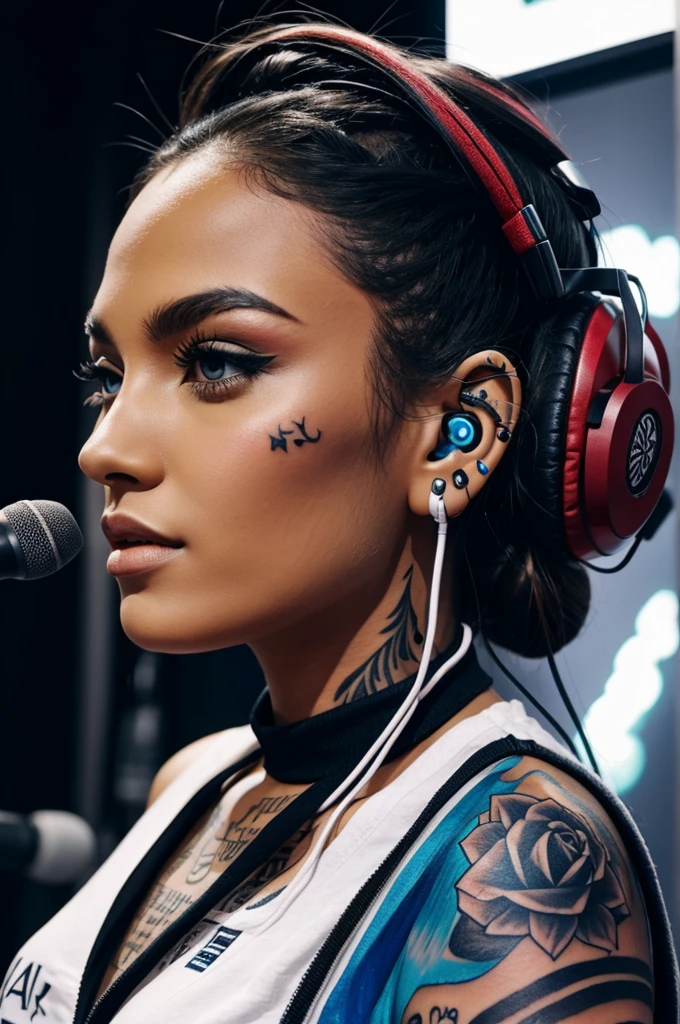 Mixer Tattoo,earphones,microphones