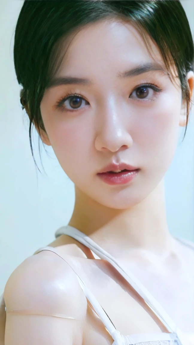 (8k、RAW Photos、highest quality、masterpiece:1.2)、(Realistic、Realistic)、1 Japanese girl、(Short hair)、((Black Hair))、((White Lingerie))、((Petite Woman))、(((Small Breasts)))、Lots of eyelashes、Glowing eyelids、skeletally correct