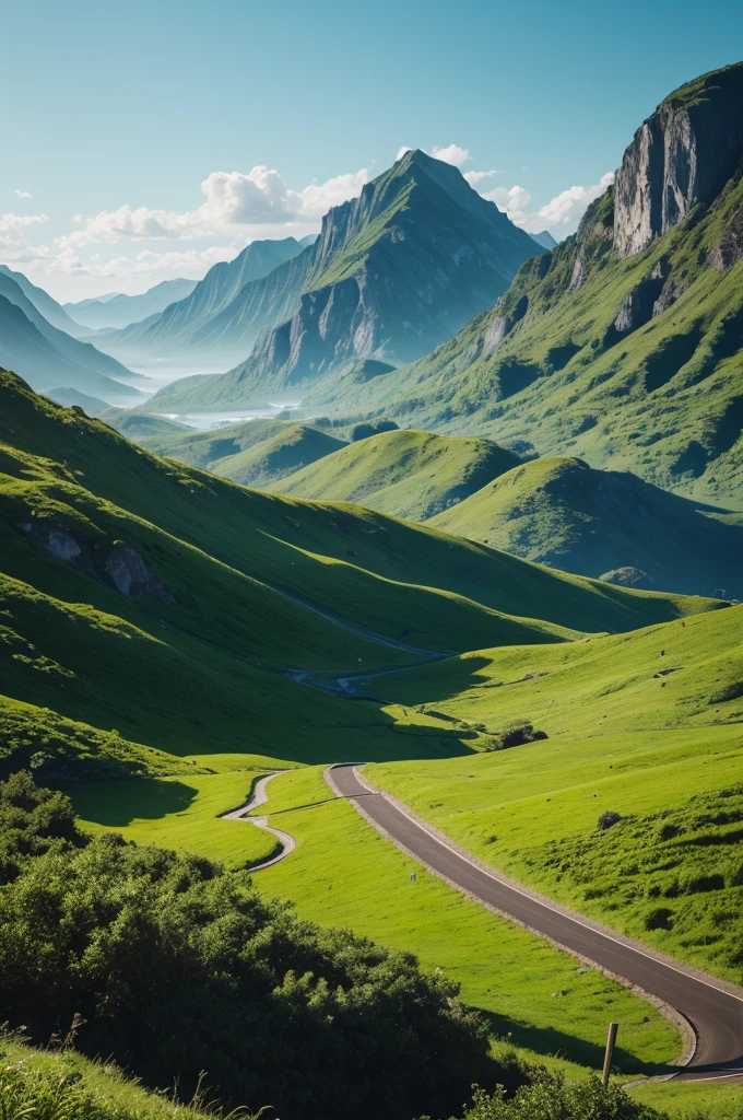 Green and black landscape