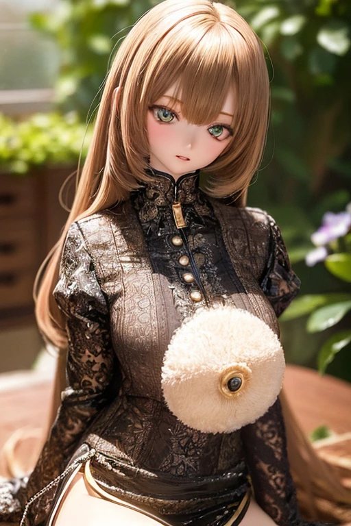 photorealistic, realistic photo, ((highest quality)), ((masterpiece)), detailed, kukolnydom, doll, (mature woman, 22yo, 22 years old:1.6), solo, ((cowboy shot, sitting on desk, skinny, slender, slim, parted lips)), green eyes, brown hair, (looking down, blank eyes, empty eyes, detailed eyes, detailed face:1.3), dress, museum, 8k
