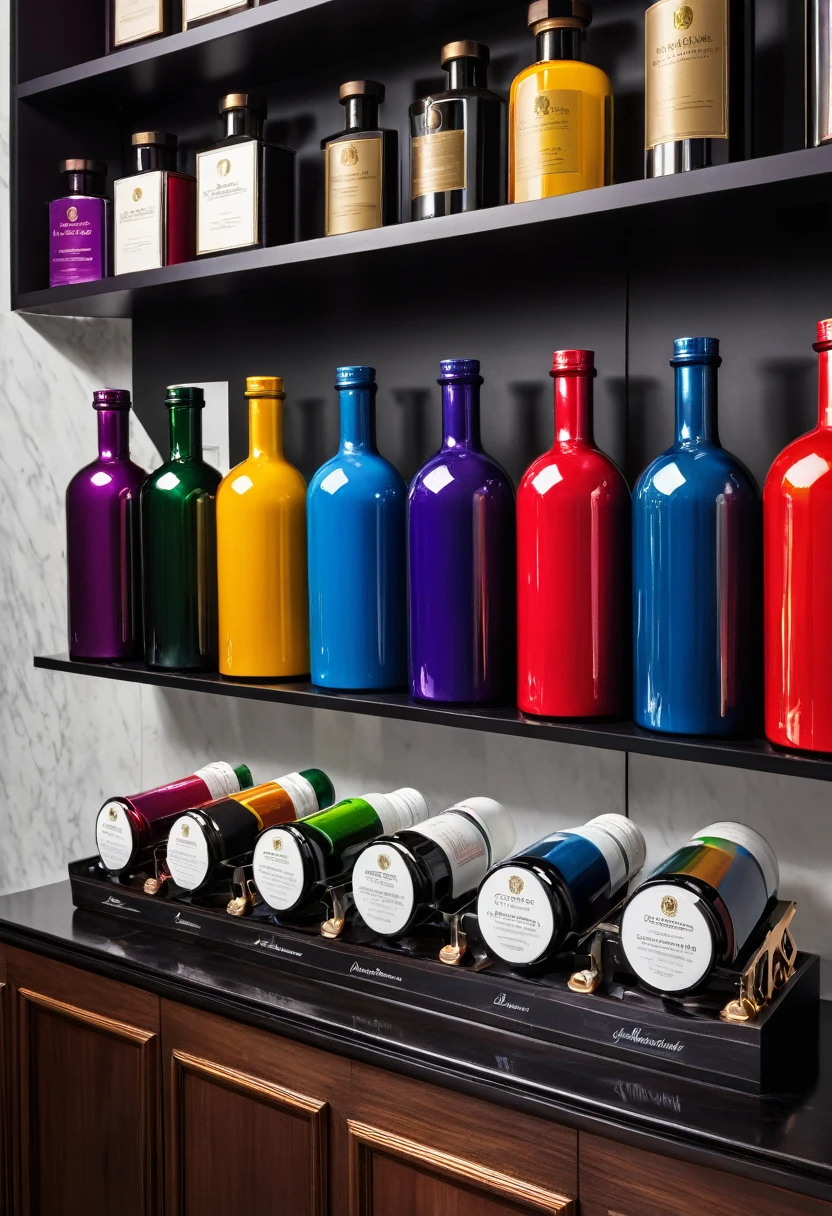 Display a bottle of dye in an elegant and professional environment.