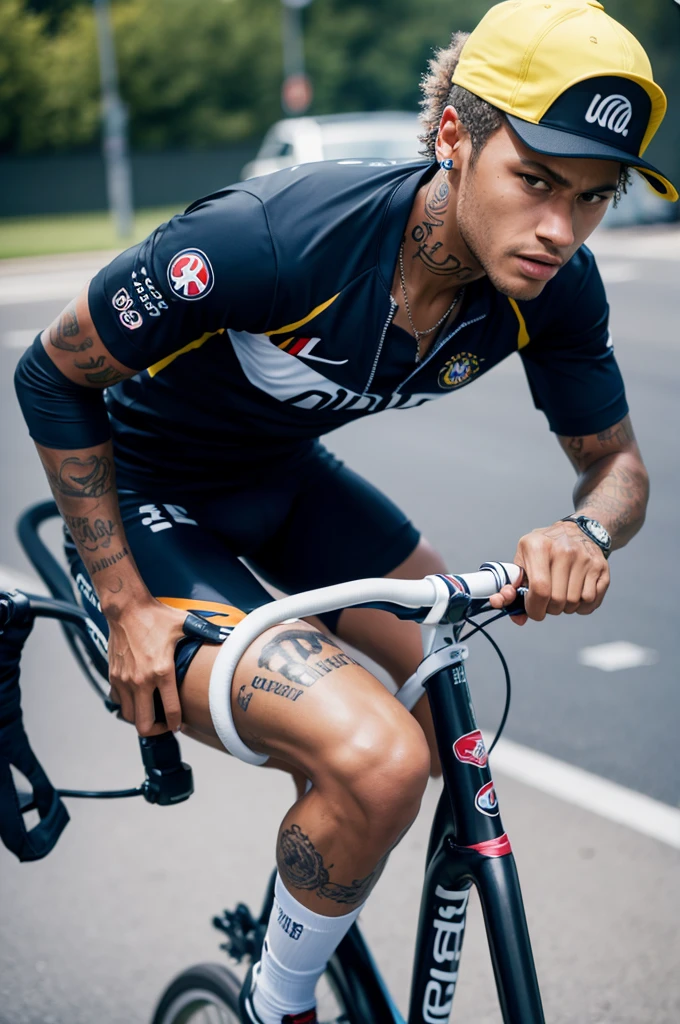 Neymar riding a bike