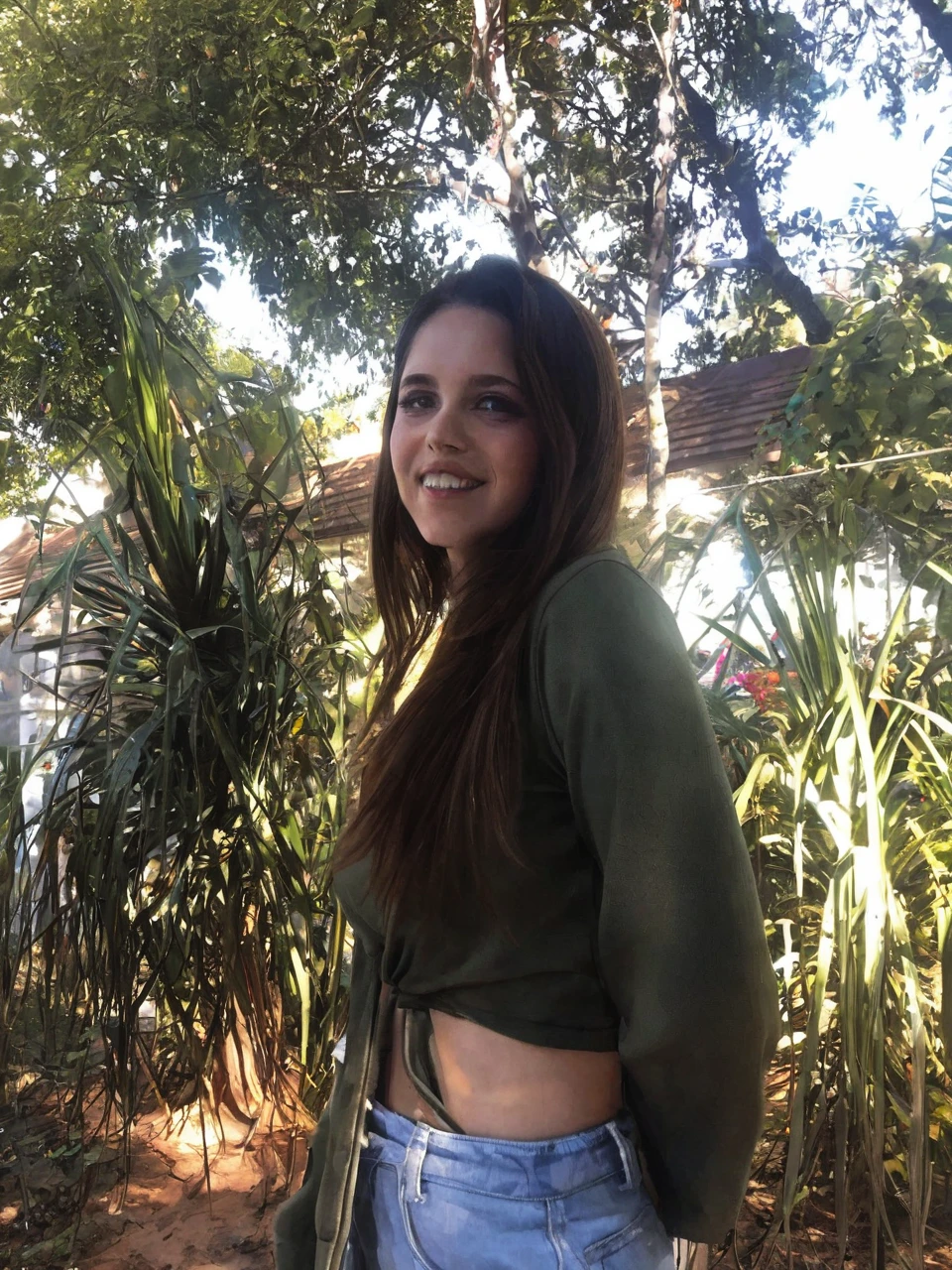 Brunette girl with big brown hair