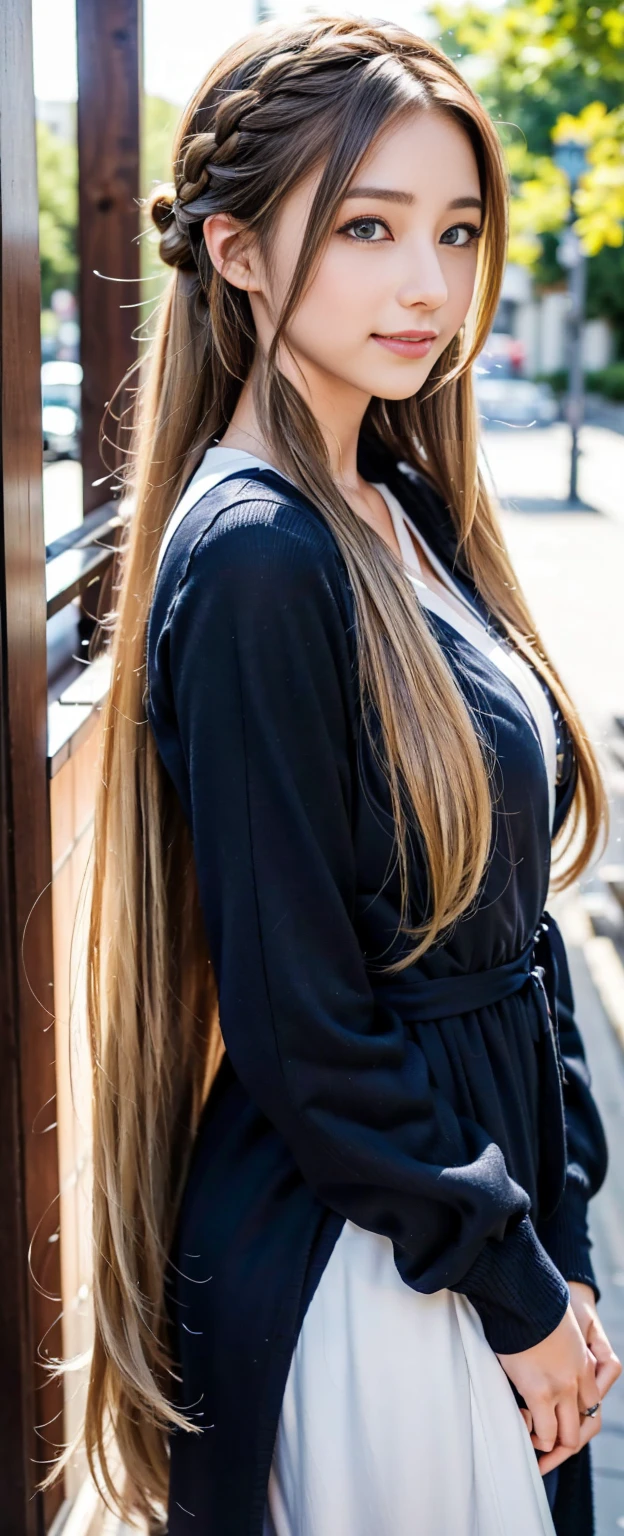 25-year-old Caucasian female、Dark Blonde、blue eyes、Long Hair、Hair set、Her hair is loosely braided、It&#39;s about shoulder-length.、smile、Wrist Accessories、A slim but well-proportioned muscular body、smile、Large Breasts、Wearing a dress、Wear a cardigan over a jacquard dress、I&#39;Iはゆったりしたスカートを着ています、smile、tall、Wearing Sandals、I&#39;Iは近くのスーパーで買い物をしています.、Push Cart、No panties、No bra、 (((( M-shaped legs, please look )))), (Show me your legs spread wide: 1.5), Real nipples, real open, Browsing Caution,