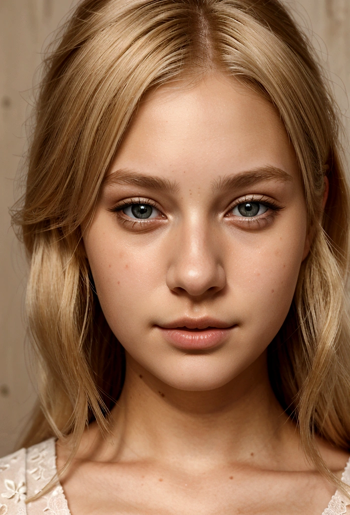 beautiful 17 year old girl girl, blonde hair, realistic style, 8k