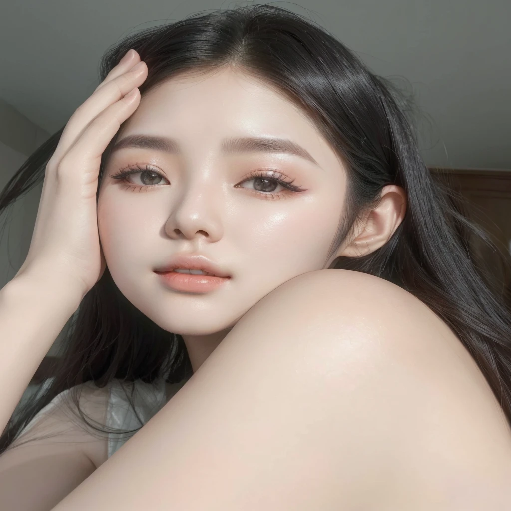 Arafed woman with long hair posing in a white dress., jennie pink black, Beautiful young Korean woman, Beautiful young Korean woman, Lee Ji Eun, Lee Ji Eun, young and adorable korean face, heonhwa choe, gongbi, beautiful south korean woman, Korean artist, jaeyeon nam, female korean idol portrait, parque me