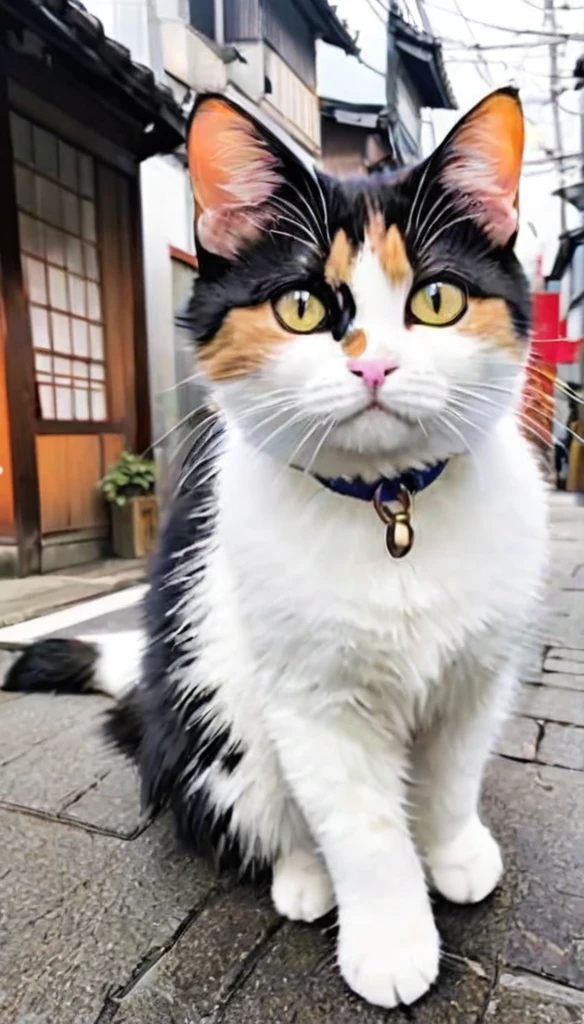 Three-haired cat、cute cat、Look at this、A perfect cat drawing、Walking Cat、stray cat、Japanese cityscape、