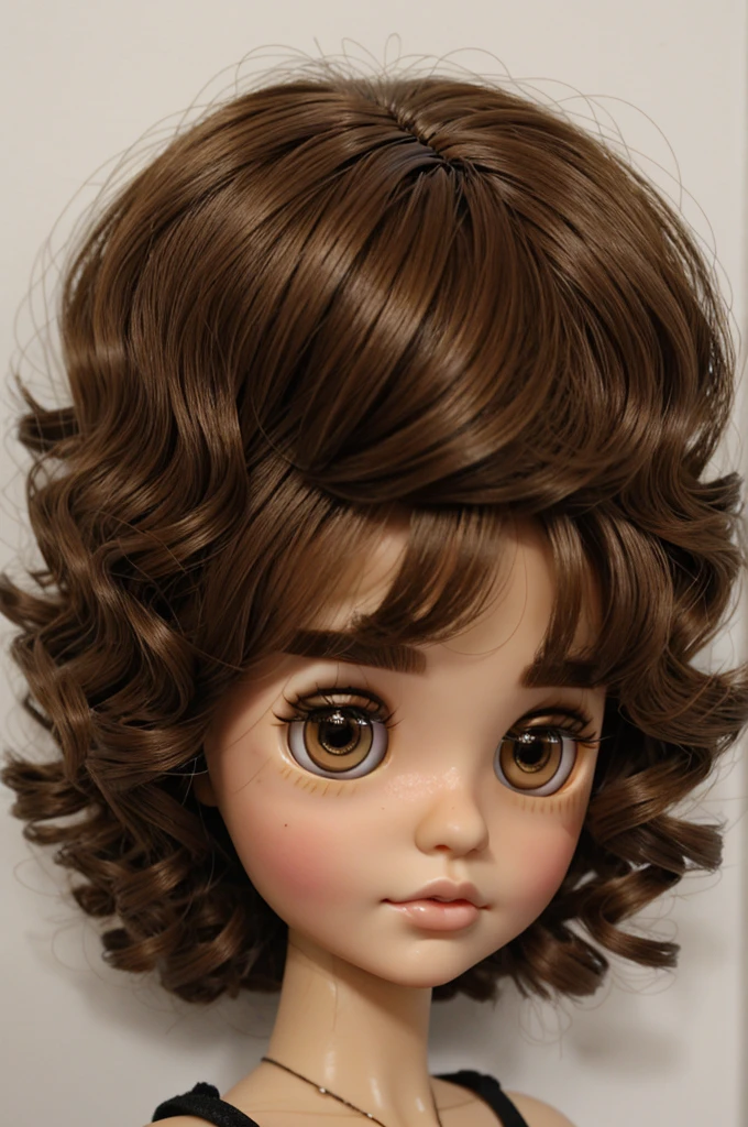 Blythe doll
Brown wavy short hair
Brown eyes