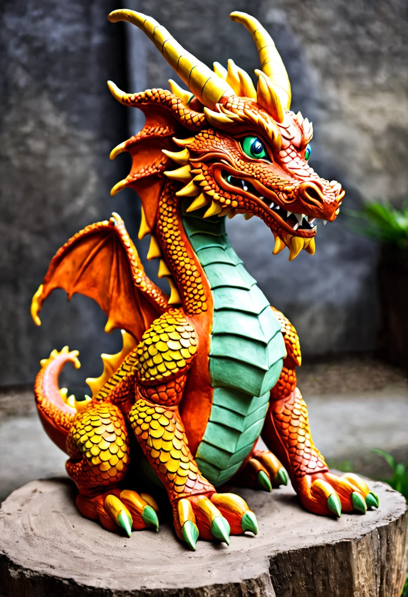 Dragon made of clay 