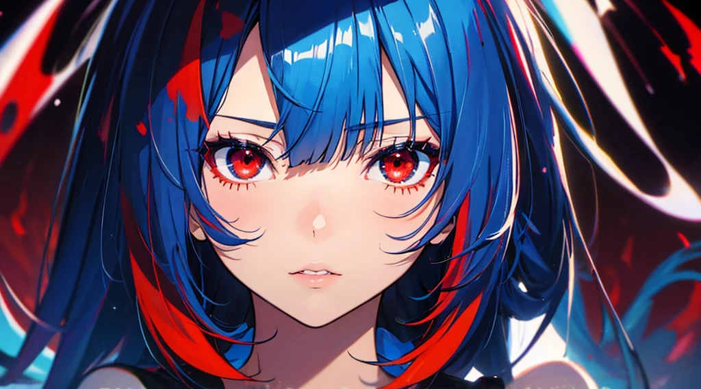 (masterpiece、top-quality、hight resolution)、 full of shyness、Light blue hair、Blue Inner Color、Bob Hair、Star-like eyes、red blush、Wavy mouth、(((Dramatic)))、(((gritty)))、(((vehement))))The poster of the film appears as a central character。She is shy in the center of the poster、Wearing an idol costume、Has a determined look。The background is dark and rough、I feel like I'm drunk。Text is bold and eye-catching、Catchy slogans add to the overall drama and excitement。The color palette is dominated by dark colors.、Bright colors dotted、Make your poster dynamic and visually impactful、Tachi- e(magazine:1.3)、(cover-style:1.3)、Fashionable、with a vibrant、outfits、the pose、the front、colourfull、Dynamic、Background with、element、self-assured、Expressively、ngel、statement、attachment、An majestic、coiled、surroundings、Touch、The scene、Texto、covers、boldface、grab attention、Titles、lo fashion、Font、Catchy、Titles、Large、grab attention、moderno、 Trendy、concentrating、Stylish、1 girl in