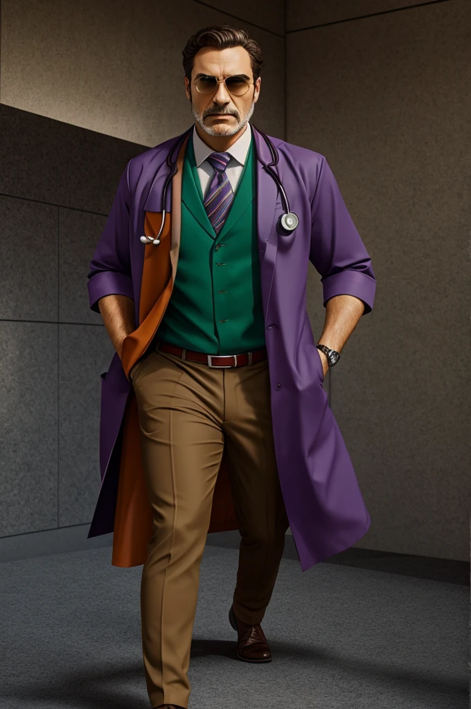 Animated jaguar dressed as a doctor