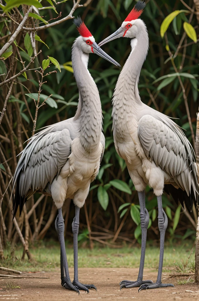 Pair of sarus cranes